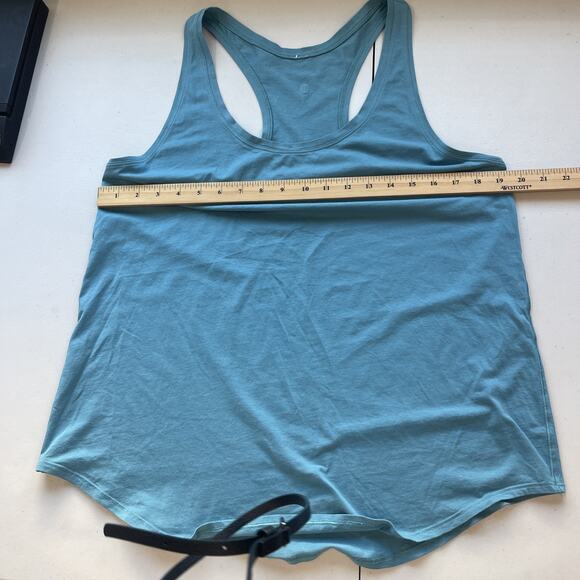 Lululemon Women Sz 12 Tank Tops Lot of 2 Cotton Black Teal Green Racer Back Both - Picture 2 of 13